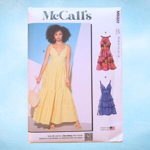 NEW McCalls M8322 Spring Summer Dress Sewing Pattern UNOPENED